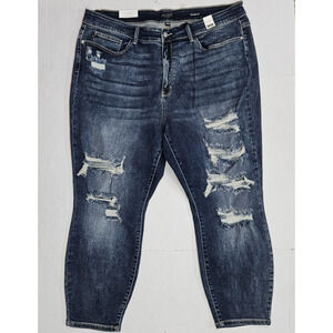 Judy Blue Boyfriend Fit Jeans Women's Size 24w High Waist Stretch Distressed